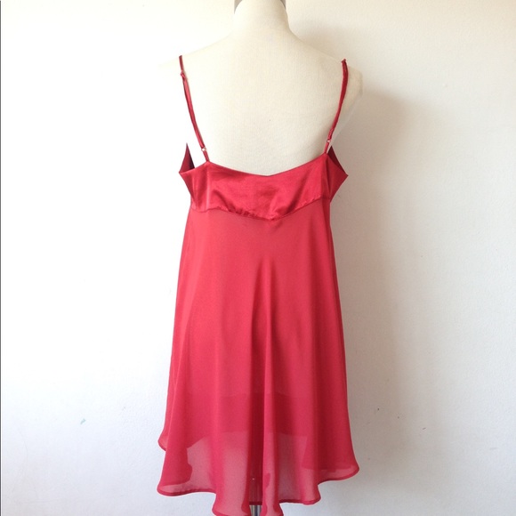 Victoria's Secret Red Chiffon Babydoll Silky Sz M - Picture 4 of 8